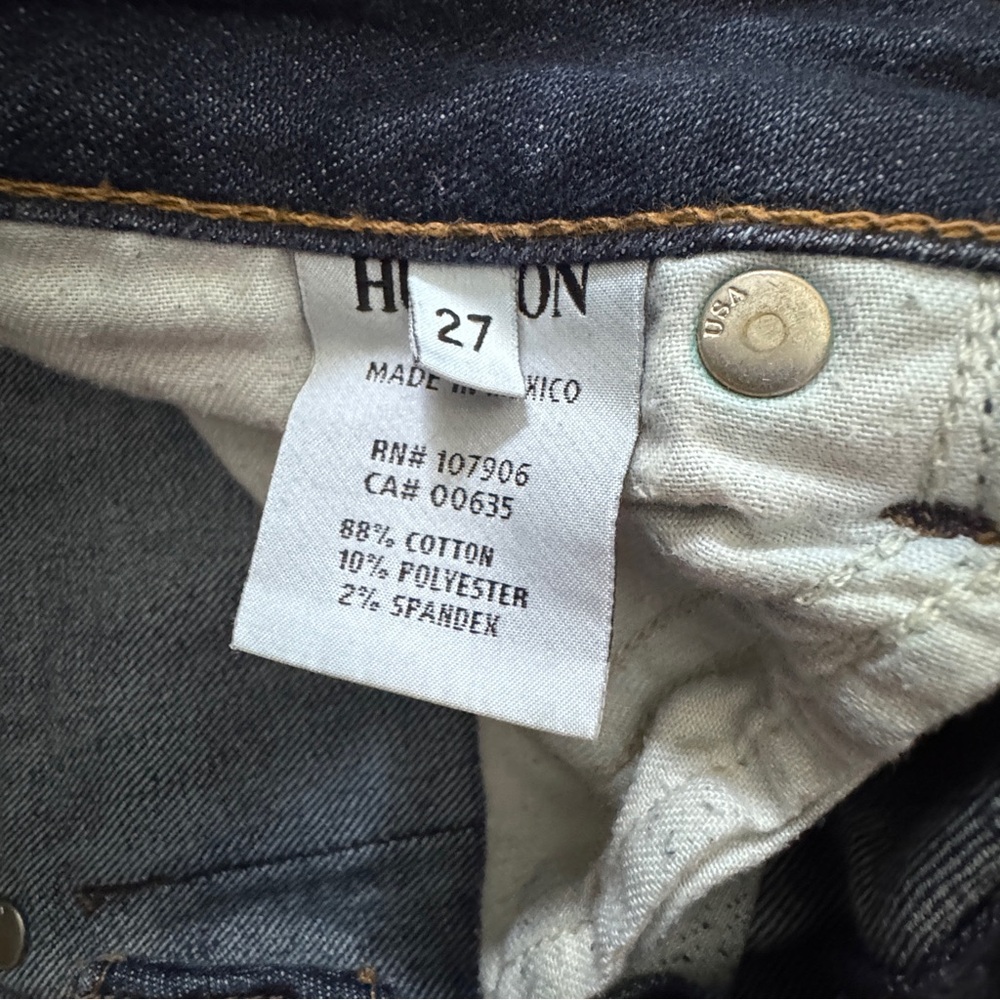 Hudson Women’s Bacara Crop Straight Cuffed Jeans Classic Blue Denim - Size 27 - Picture 6 of 11